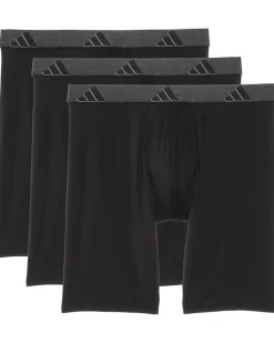 adidas Athletic Fit Microfiber Long Boxer Brief Underwear 3-Pack Men's