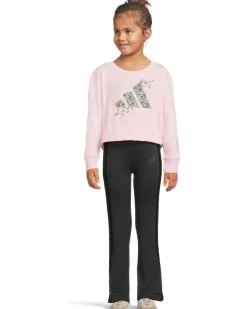adidas Kids Graphic Tee Flare Pant Set (Toddler/Little Kid)