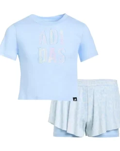 adidas Kids Tee & Aop Flowy Shorts Set (Toddler/Little Kid)