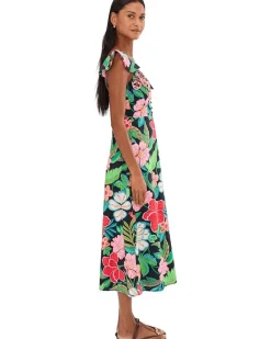 Adrianna Papell 3D Floral Print Midi Dress Women's