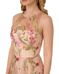 Adrianna Papell Embroidered Fit and Flare Women's