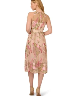 Adrianna Papell Embroidered Fit and Flare Women's
