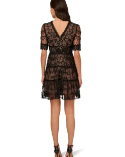 Adrianna Papell Lace Embroidery Dress Women's