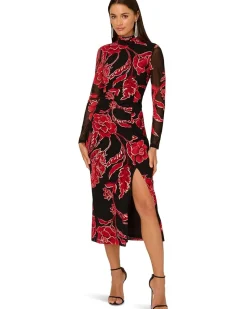 Adrianna Papell Mockneck Ruched Maxi Dress Women's