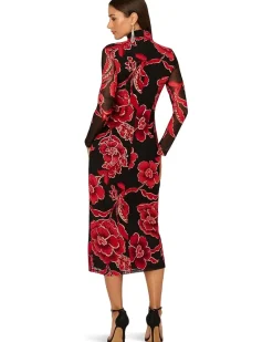 Adrianna Papell Mockneck Ruched Maxi Dress Women's