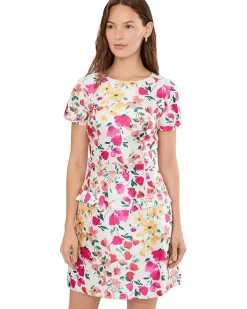 Adrianna Papell Printed Mikado Short Dress Women's
