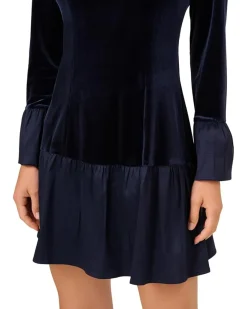 Adrianna Papell Velvet Combo Midi Dress Women's