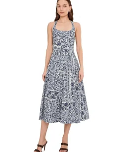 Avec Les Filles Racer Paneled Midi Dress Women's