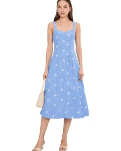 Avec Les Filles Sleeveless Sweetheart Midi Dress Women's