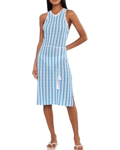 BECCA Beachy High Neck Crochet Lace Belter Dress Women's
