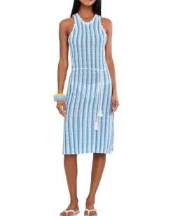 BECCA Beachy High Neck Crochet Lace Belter Dress Women's