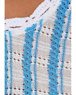 BECCA Beachy High Neck Crochet Lace Belter Dress Women's