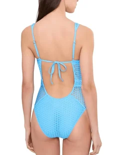 BECCA Castaway Textured Plunge One-Piece Women's