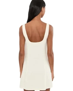 Blank NYC Chalk Mark A Line Flare Linen Dress in Beige Women's