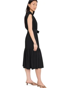 Calvin Klein Cap Sleeve Gauze Self Tie Midi Dress Women's