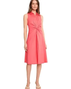 Calvin Klein Collared Twist Front Cotton Dress Women's