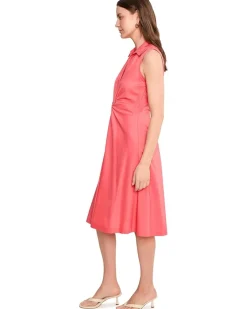 Calvin Klein Collared Twist Front Cotton Dress Women's