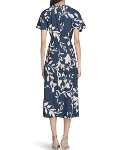 Calvin Klein Flutter Sleeve Floral Midi Women's