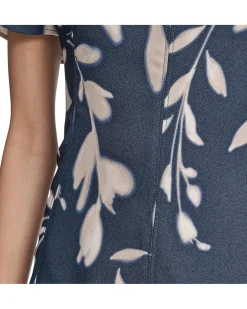 Calvin Klein Flutter Sleeve Floral Midi Women's