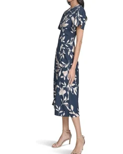 Calvin Klein Flutter Sleeve Floral Midi Women's
