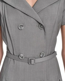 Calvin Klein Melange Suiting Belted Aline Women's