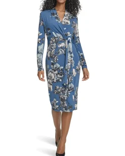 Calvin Klein Ong Sleeve Floral Jersey Aline Women's