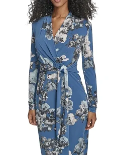 Calvin Klein Ong Sleeve Floral Jersey Aline Women's
