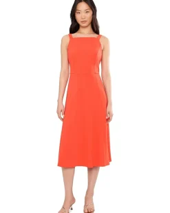 Calvin Klein Scuba Crepe Square Neck A-Line Dress Women's