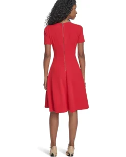 Calvin Klein Short Sleeve Scuba Crepe A-Line Women's