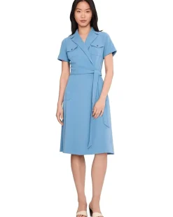Calvin Klein Short Sleeve Self Tie Jacket Dress Women's