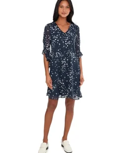 Calvin Klein 3/4 Sleeve Chiffon Shift Dress Women's