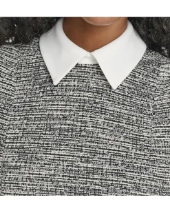 Calvin Klein Sleeveless Tweed Aline with Collar Women's