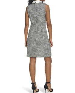 Calvin Klein Sleeveless Tweed Aline with Collar Women's