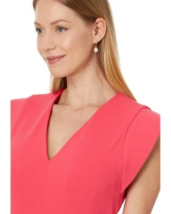 Calvin Klein V-Neck Sheath with Extended Sleeve Detail Women's