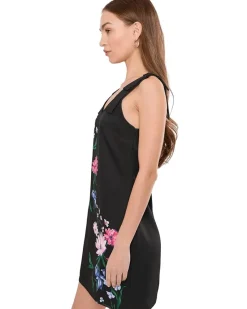 CeCe Bow Strap Placement Print Midi Dress Women's