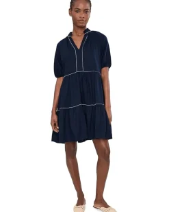 CeCe Contrast Trim Babydoll Dress Women's