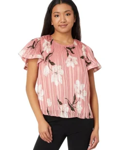CeCe Flowy Pleated Blouse Women's