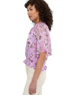 CeCe Ruffle Raglan Keyhole Tie Top Women's