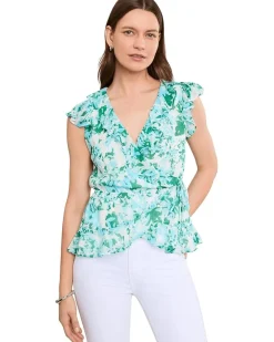 CeCe Ruffle Tie Wrap Top Women's