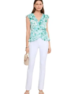 CeCe Ruffle Tie Wrap Top Women's
