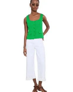 CeCe Scoop Neck Button-Down Vest Women's