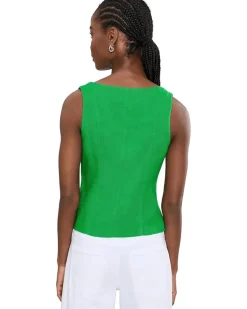 CeCe Scoop Neck Button-Down Vest Women's