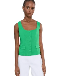 CeCe Scoop Neck Button-Down Vest Women's