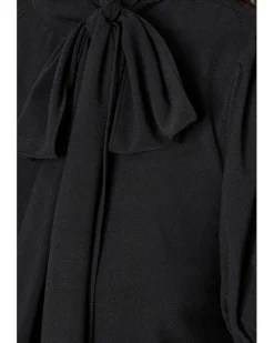 CeCe Short Sleeve Tie Neck Bow Knit Top Women's