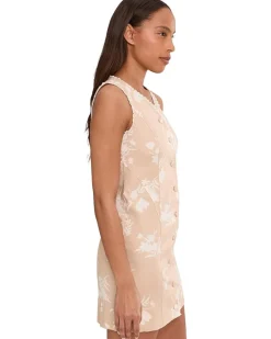 CeCe Sleeveless Button Down Fitted Mini Dress Women's
