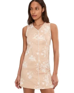 CeCe Sleeveless Button Down Fitted Mini Dress Women's