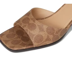 COACH Sculpted C Coated Canvas Block Heel Sandals Women's