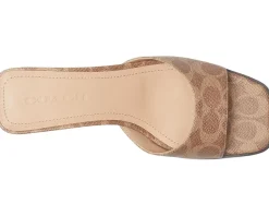 COACH Sculpted C Coated Canvas Block Heel Sandals Women's