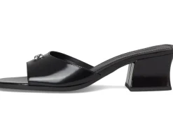 COACH Sculpted C Leather Block Heel Sandals Women's