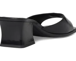 COACH Sculpted C Leather Block Heel Sandals Women's